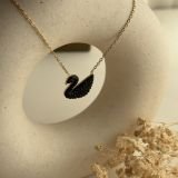 Aura Swan Pavé Necklace