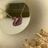 Aura Swan Pavé Necklace