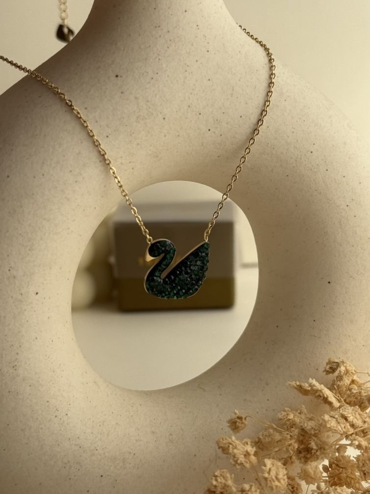 Aura Swan Pavé Necklace