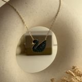 Aura Swan Pavé Necklace