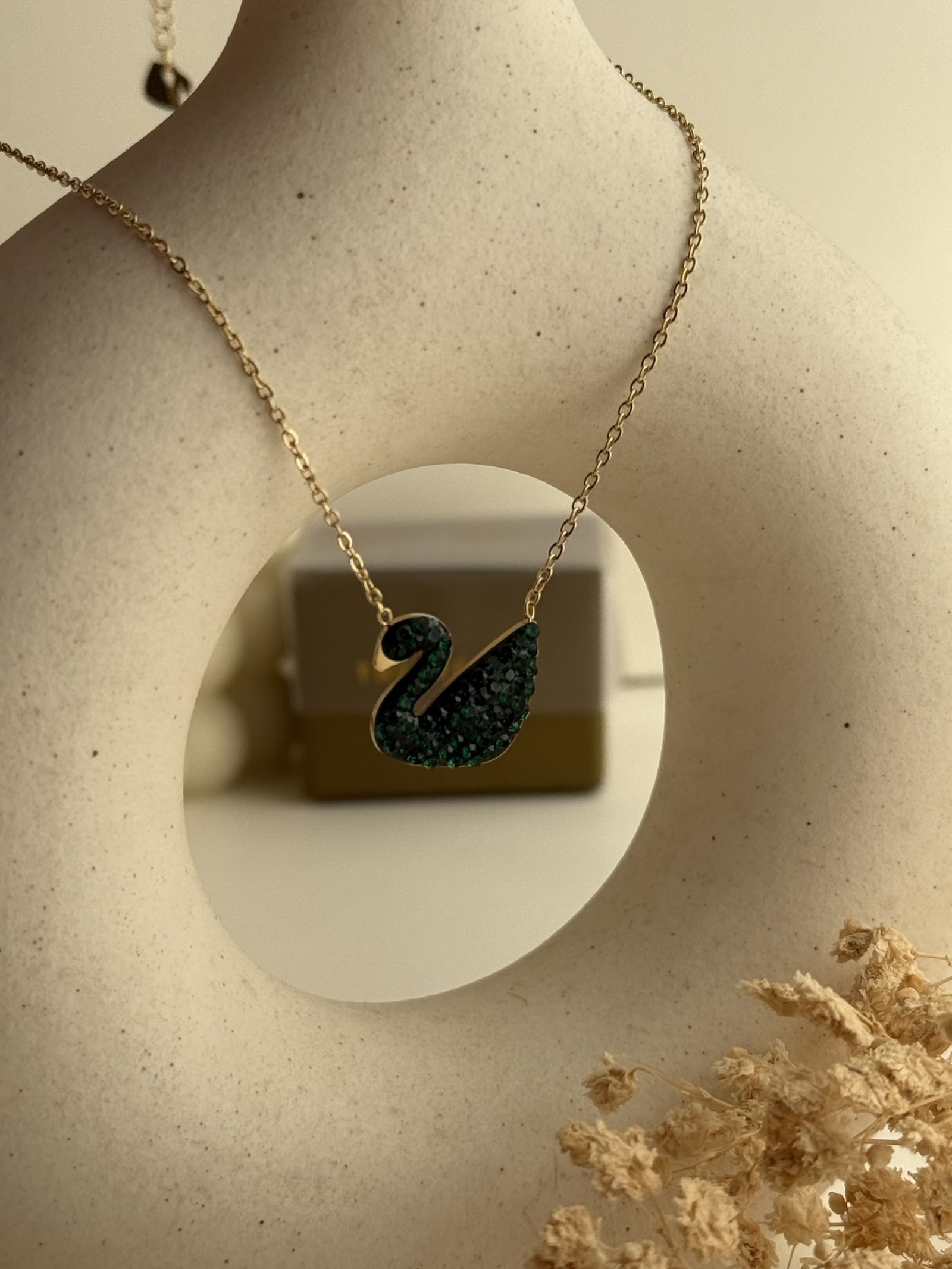 Aura Swan Pavé Necklace