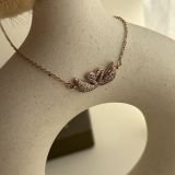 Elaria Twin Swan Pavé Necklace