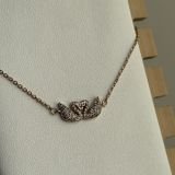 Elaria Twin Swan Pavé Necklace