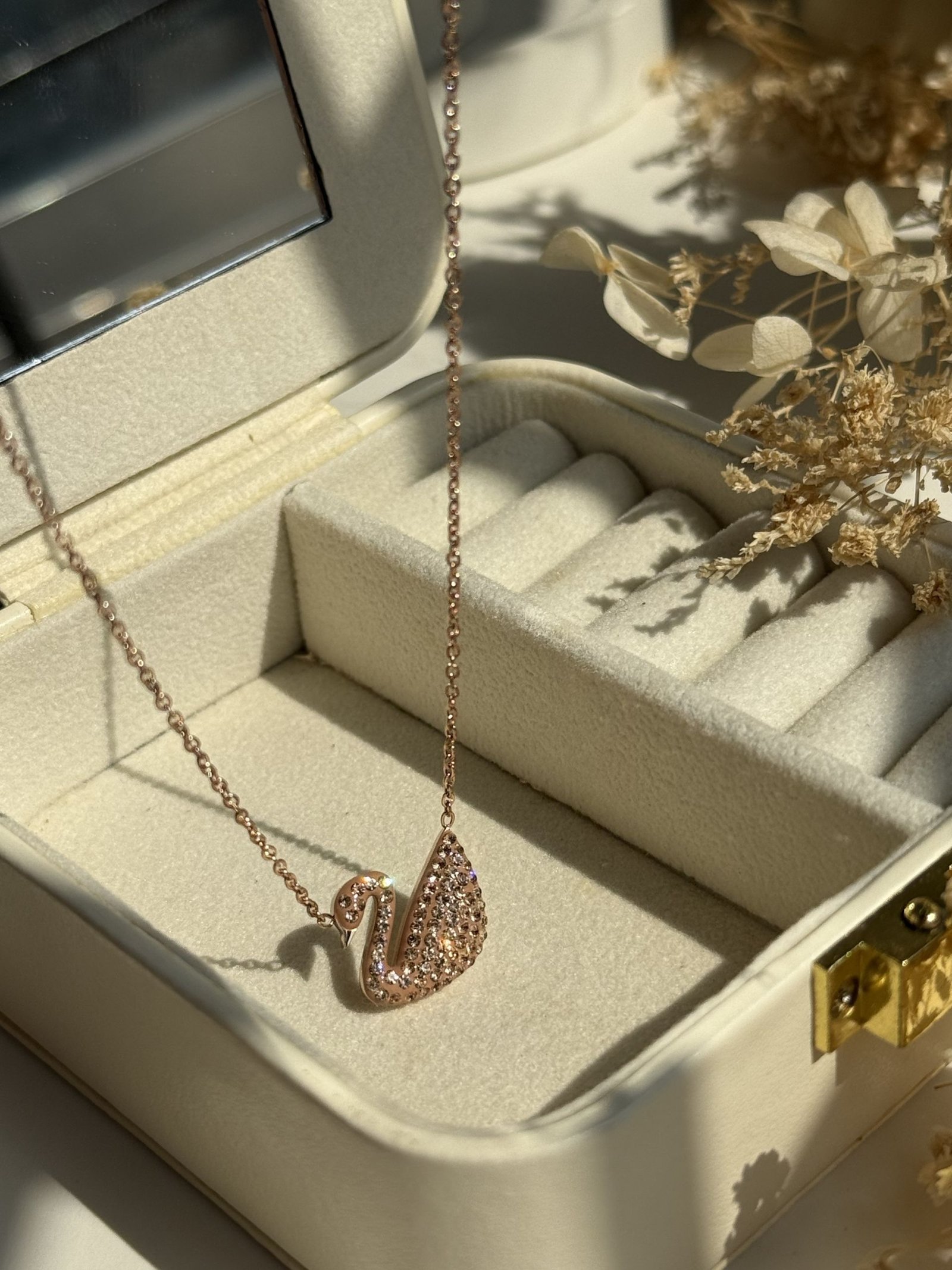 Celestine Swan Pavé Necklace