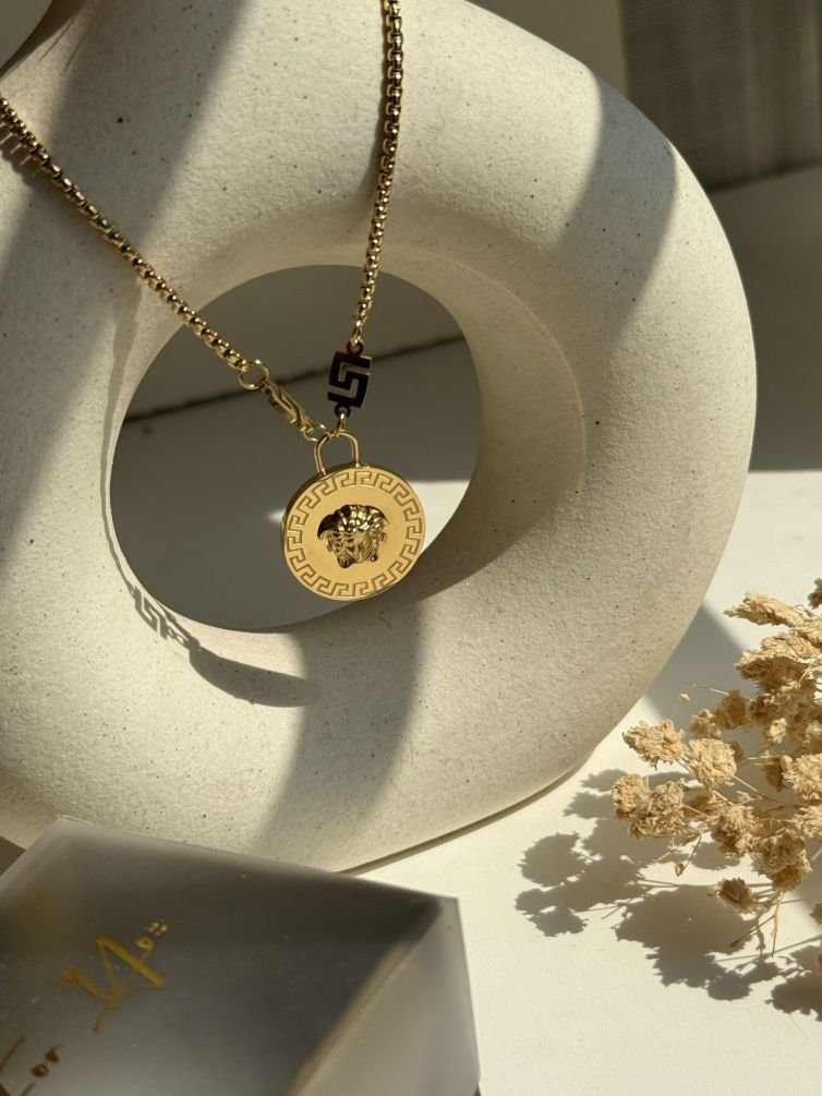 Aurex Medallion Greca Necklace