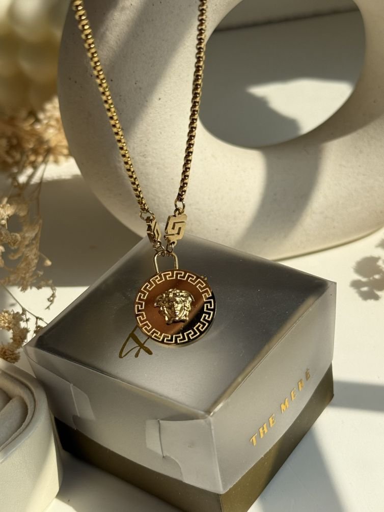 Aurex Medallion Greca Necklace