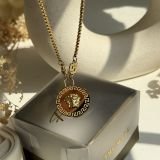 Aurex Medallion Greca Necklace