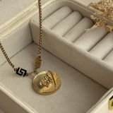 Aurex Medallion Greca Necklace