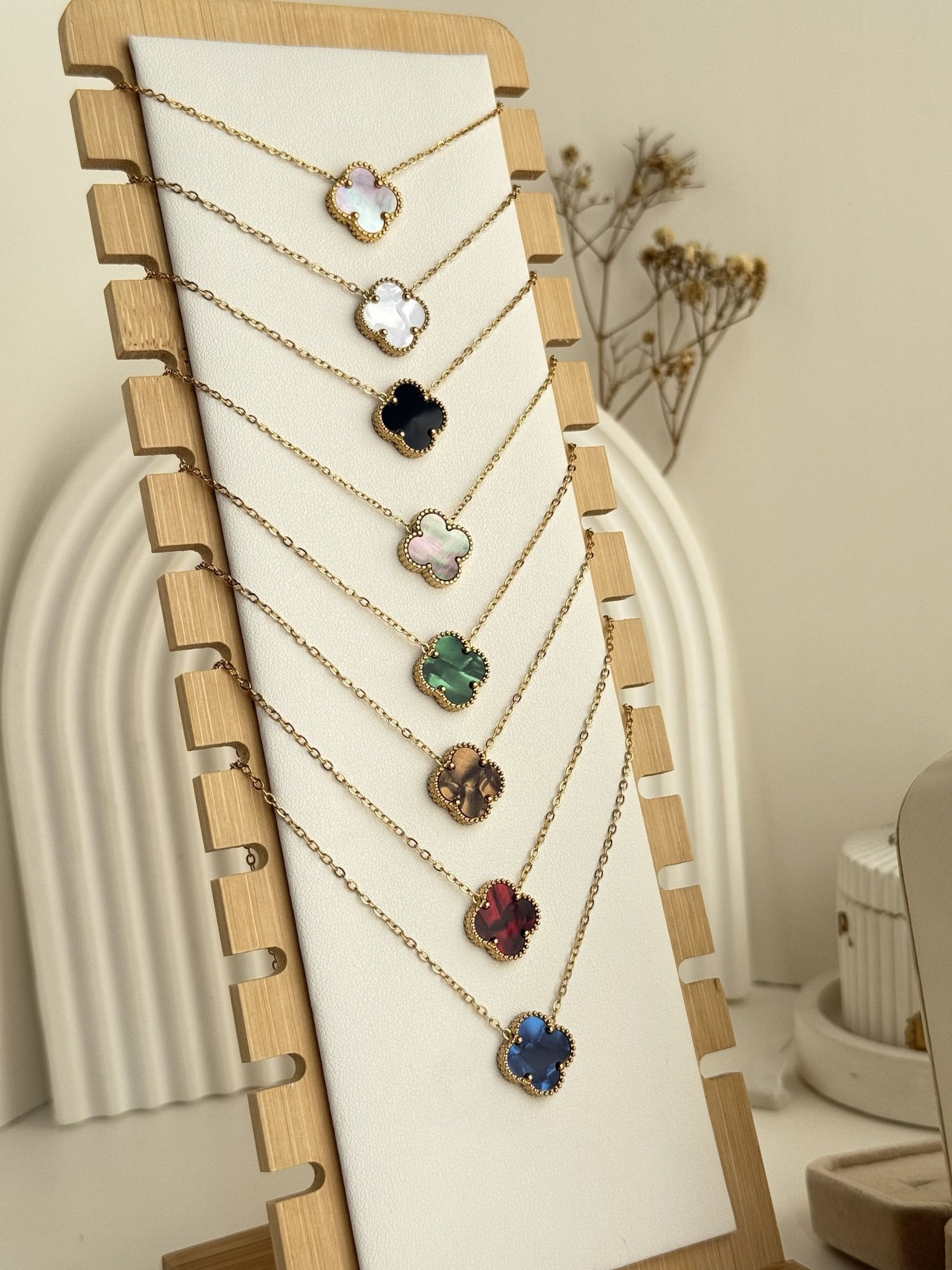 Aureline Chrome Clover Necklace