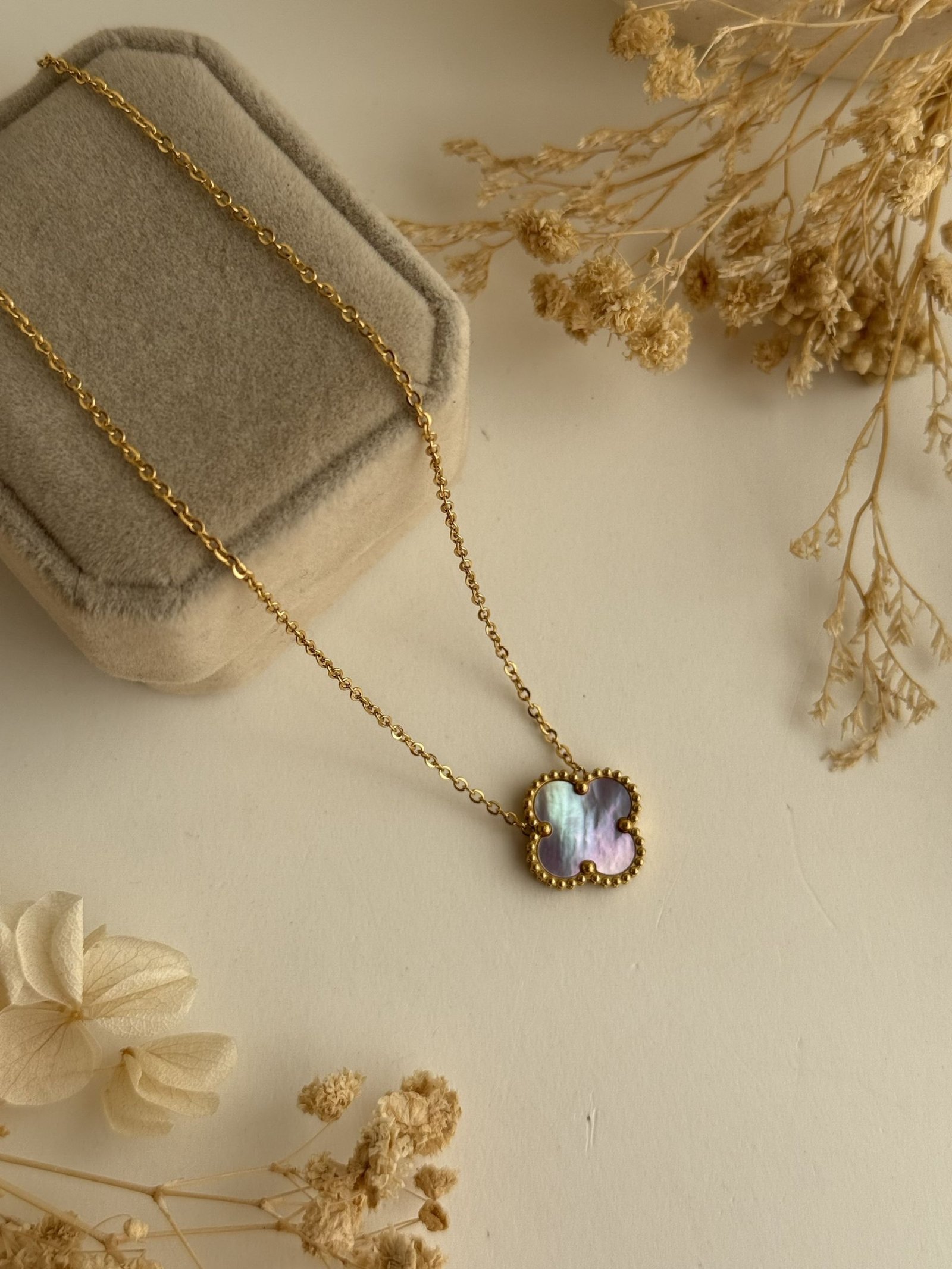 Aureline Chrome Clover Necklace