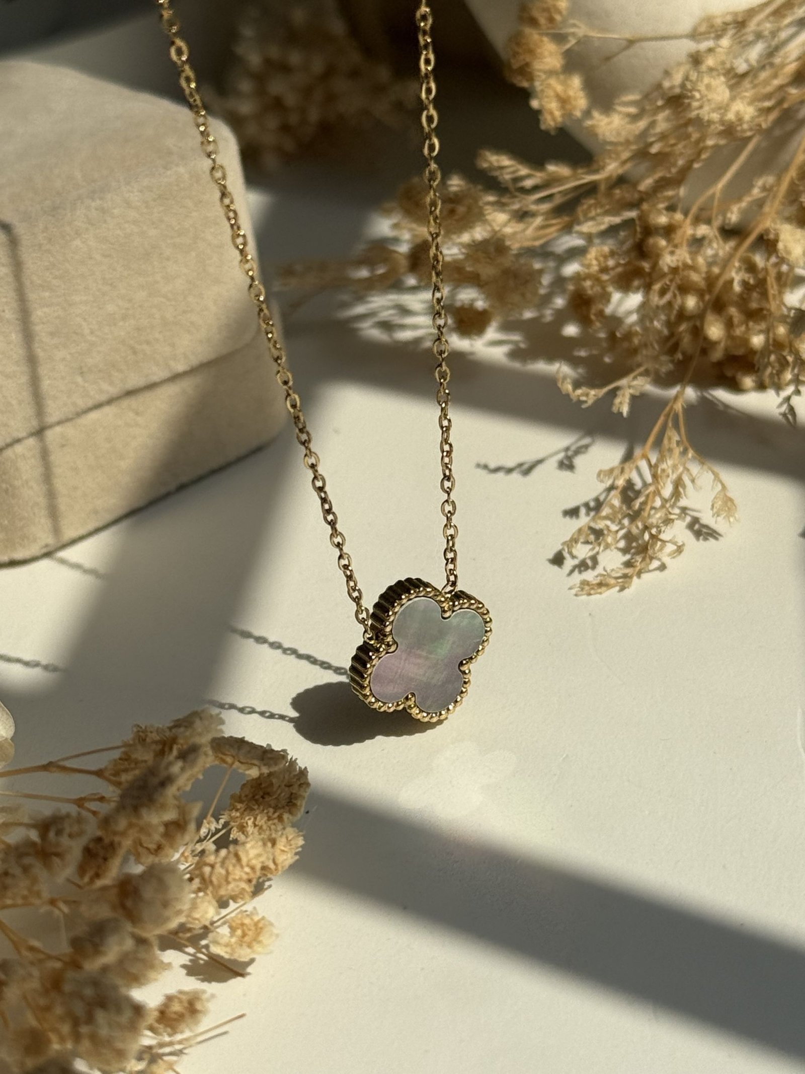 Aureline Chrome Clover Necklace