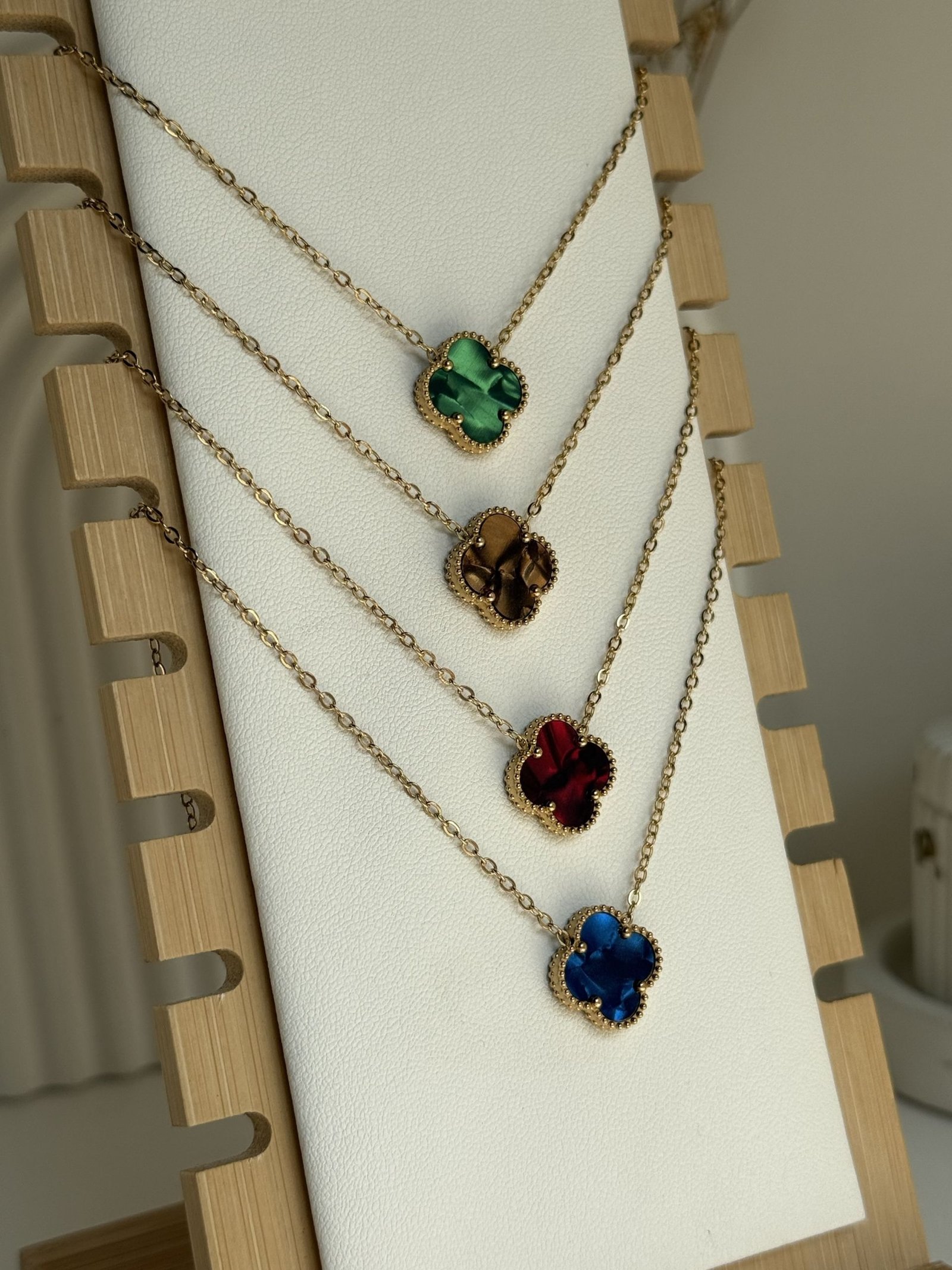 Aureline Chrome Clover Necklace