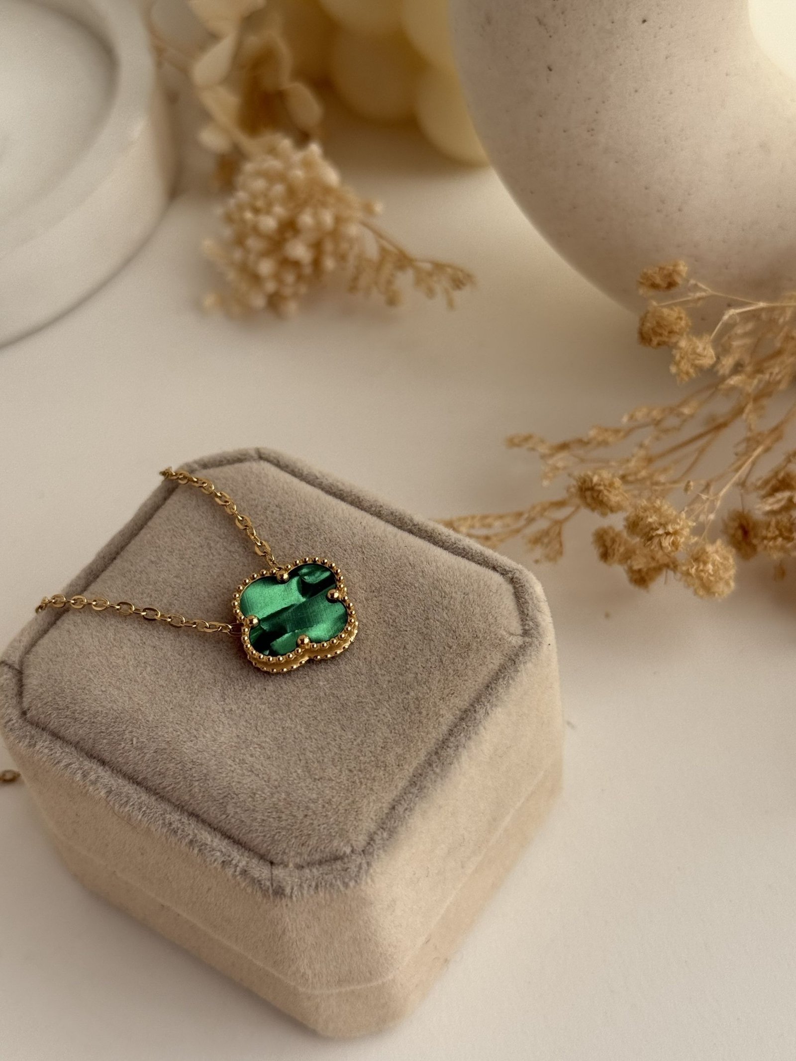 Aureline Chrome Clover Necklace