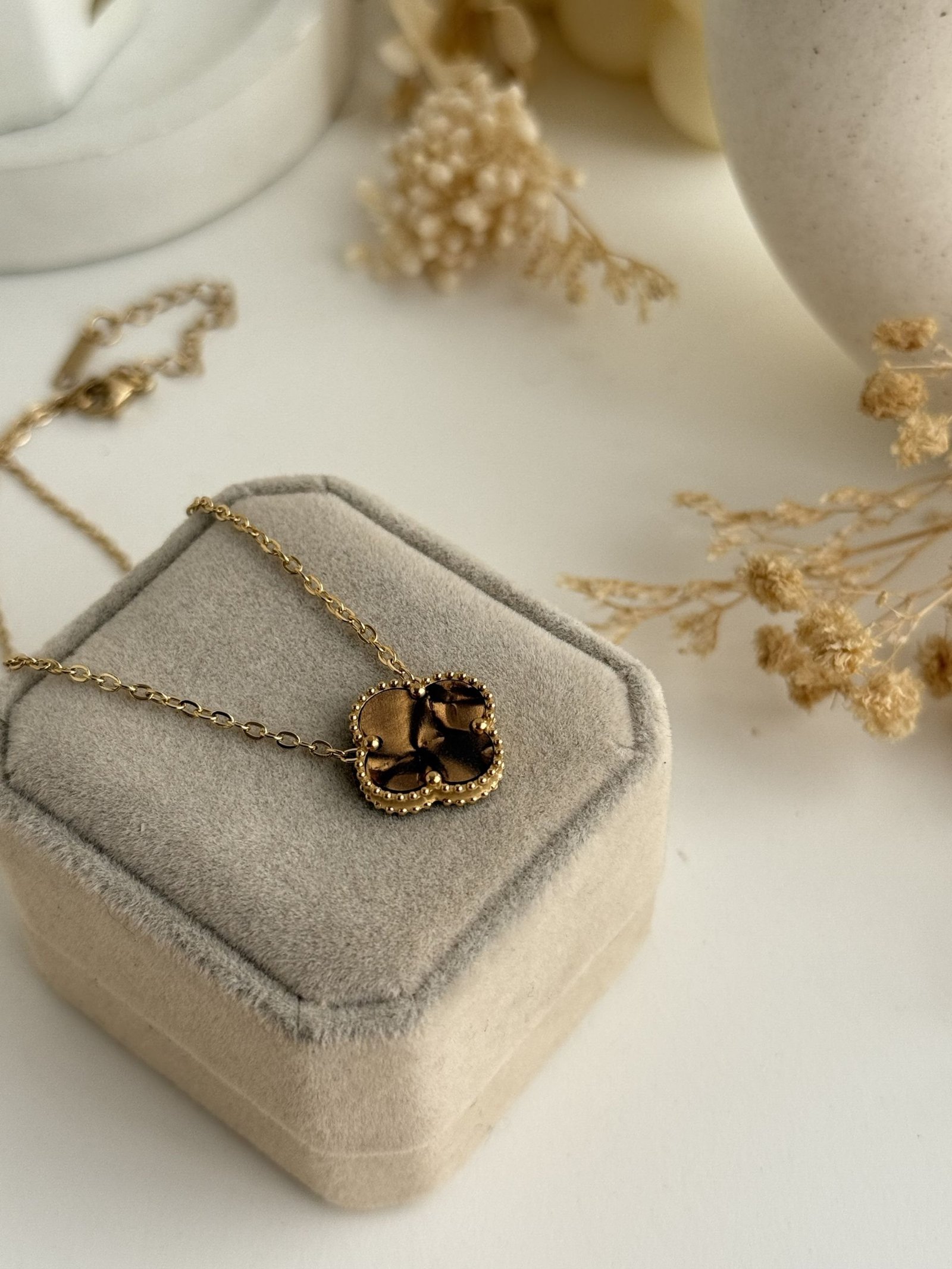Aureline Chrome Clover Necklace