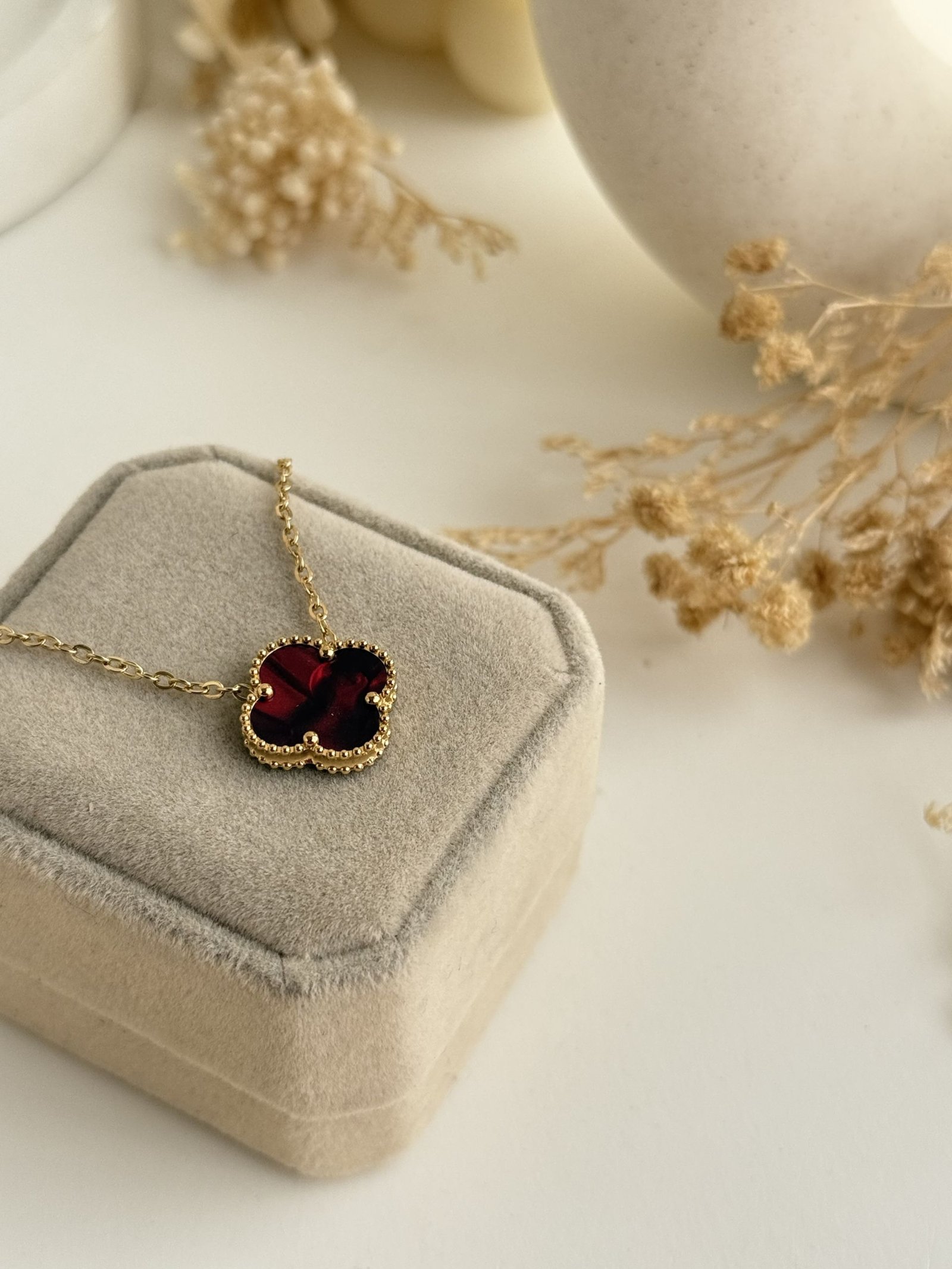Aureline Chrome Clover Necklace