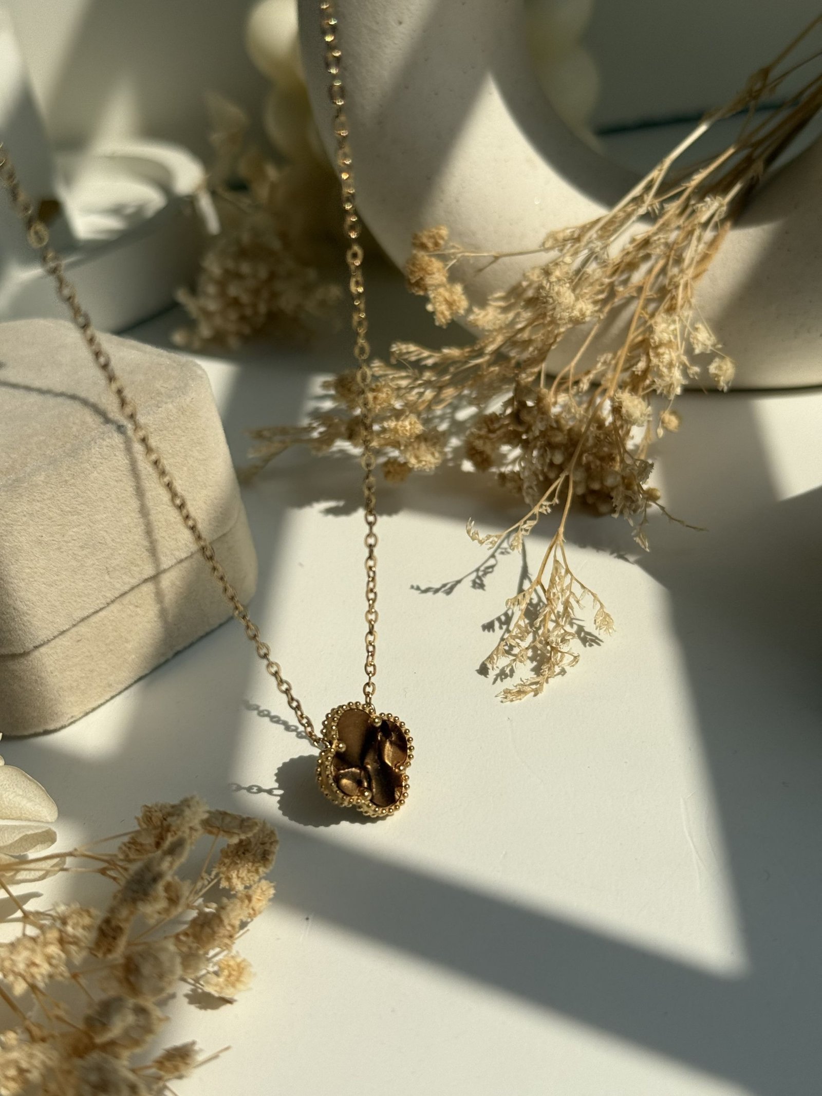 Aureline Chrome Clover Necklace