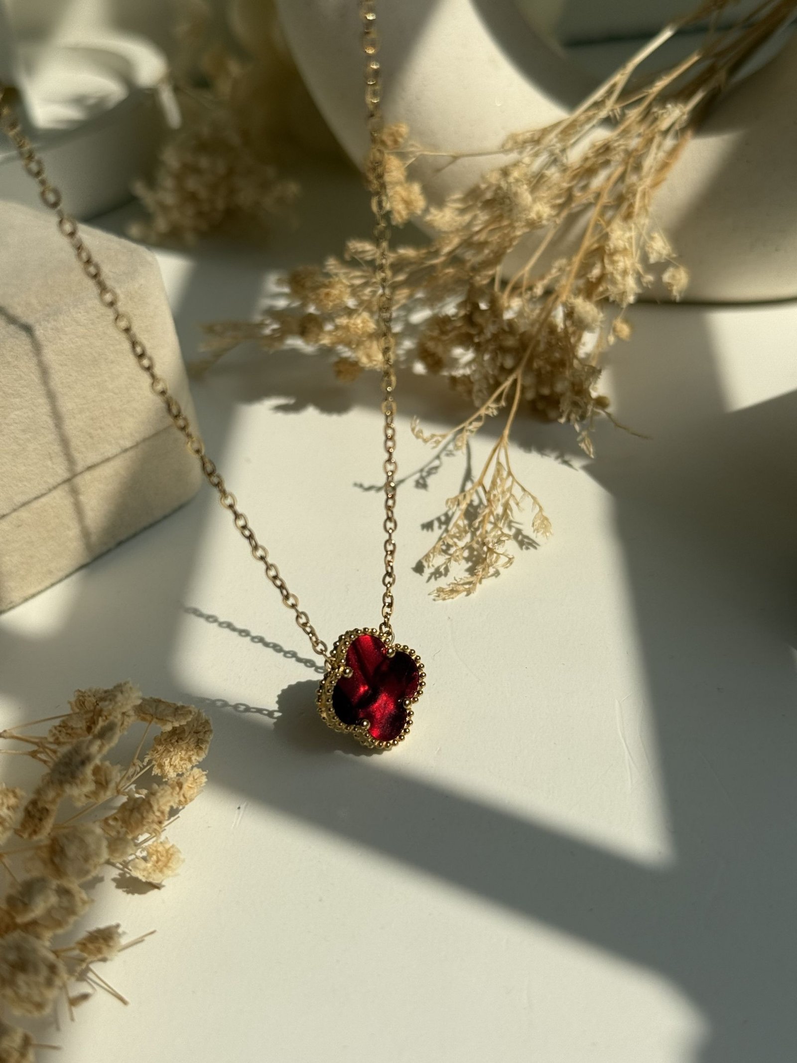 Aureline Chrome Clover Necklace