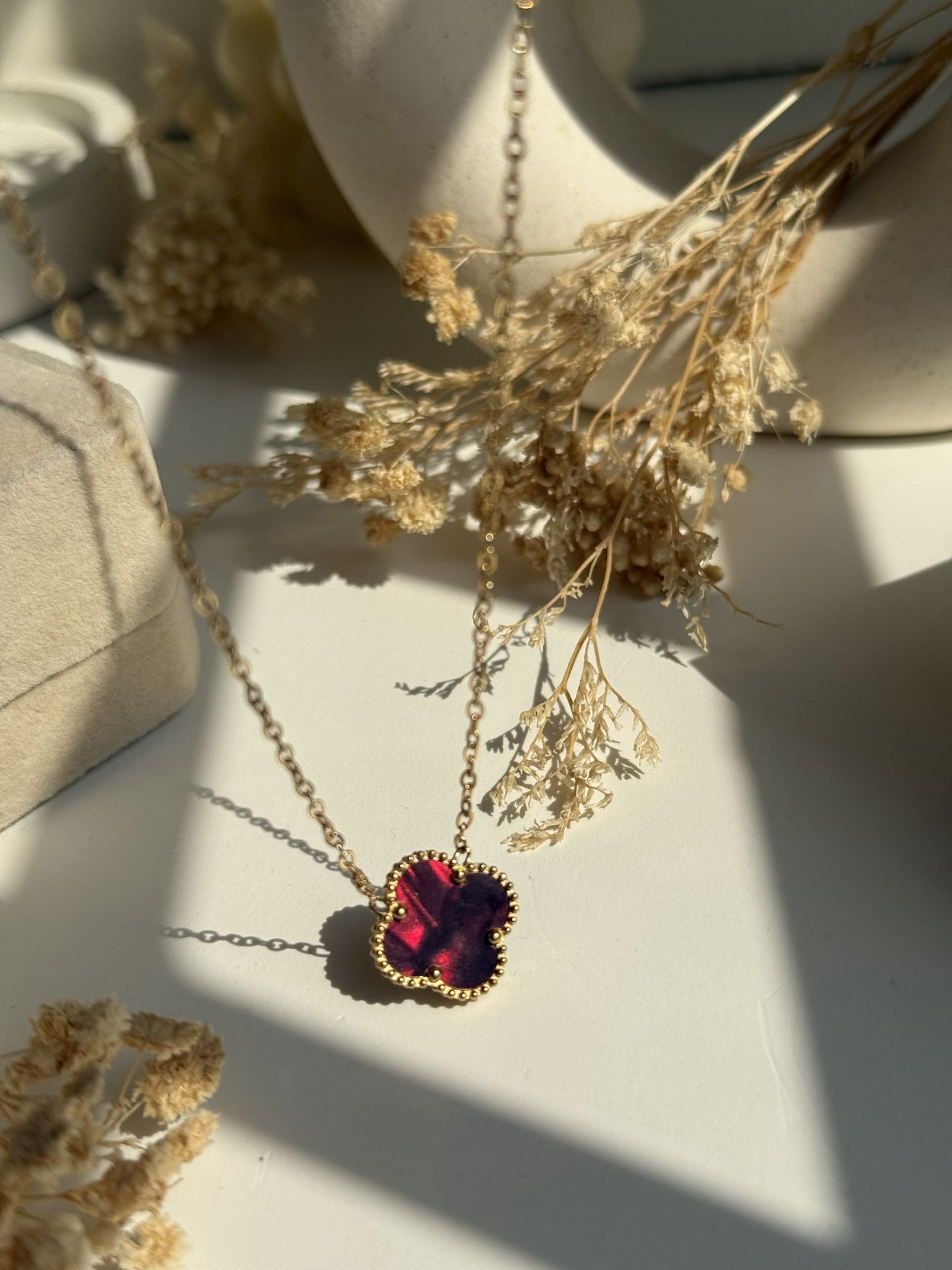 Aureline Chrome Clover Necklace