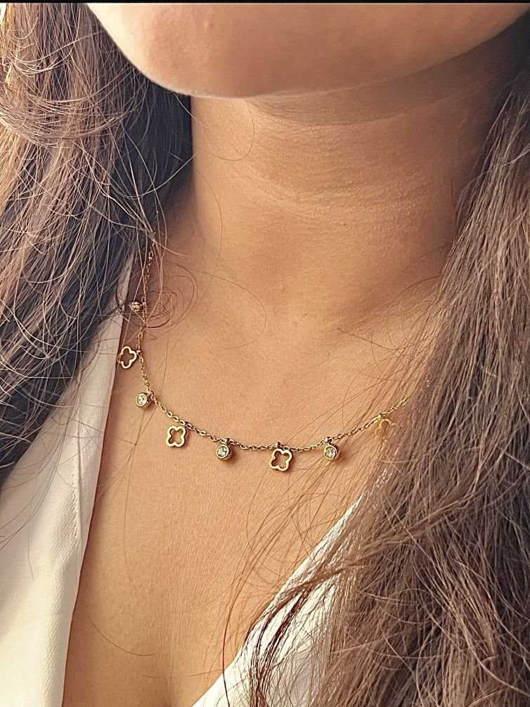 Floréa Crystal Charm Chain Necklace