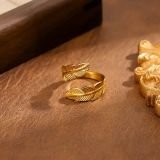 Feather Wrap Open Ring