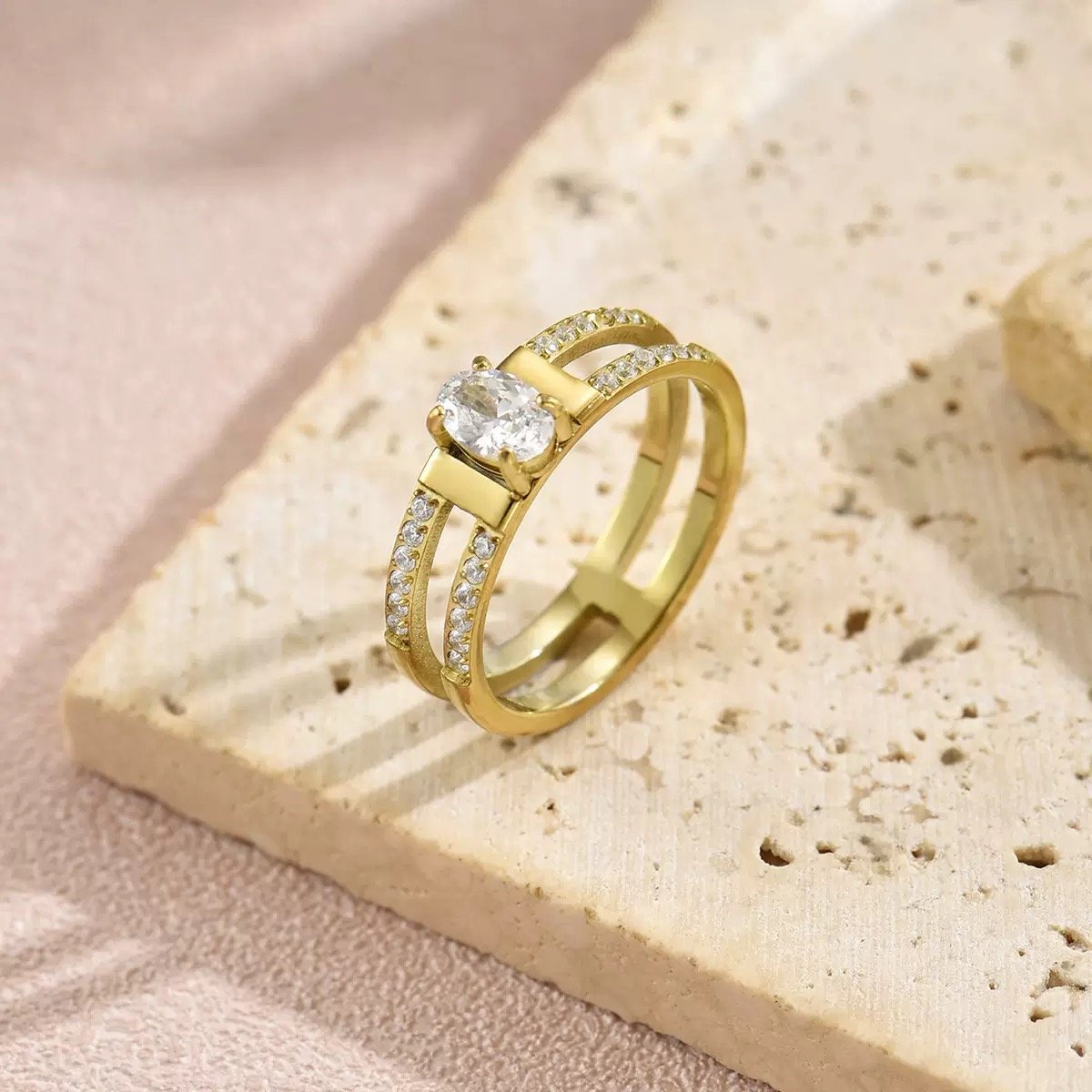 Celestia Twin Halo Ring