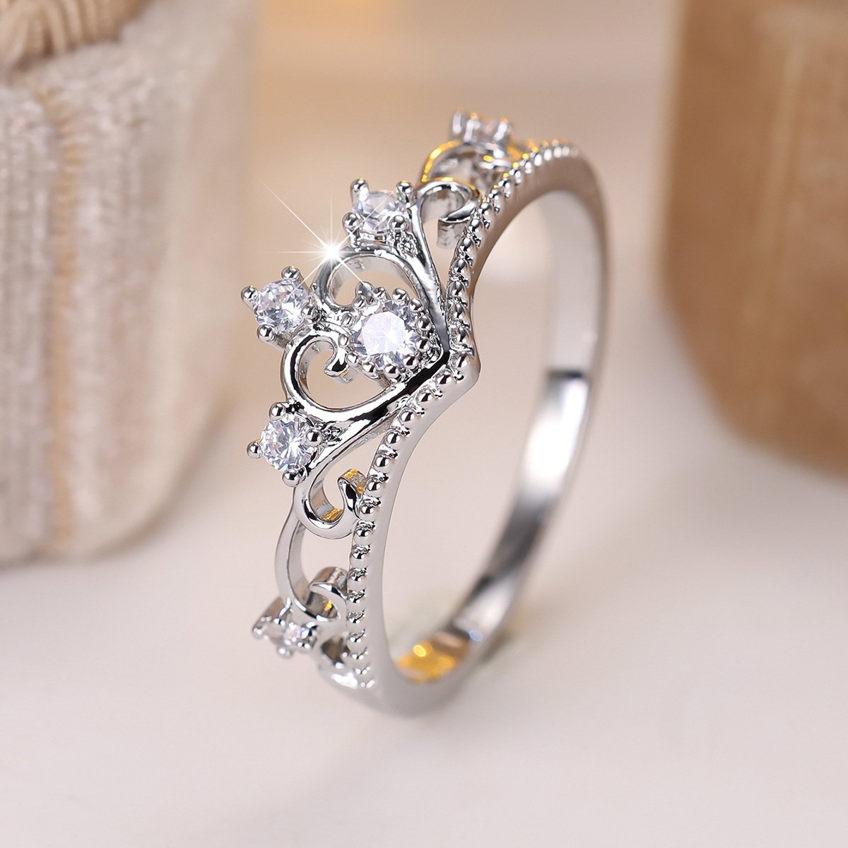 Celestia Crown Heart Ring