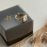 Radiant Square Open Ring