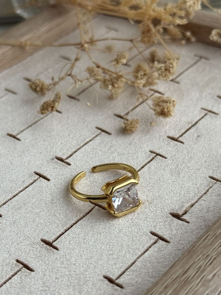 Radiant Square Open Ring