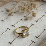 Radiant Square Open Ring