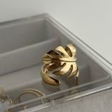 Monstera Leaf Open Ring