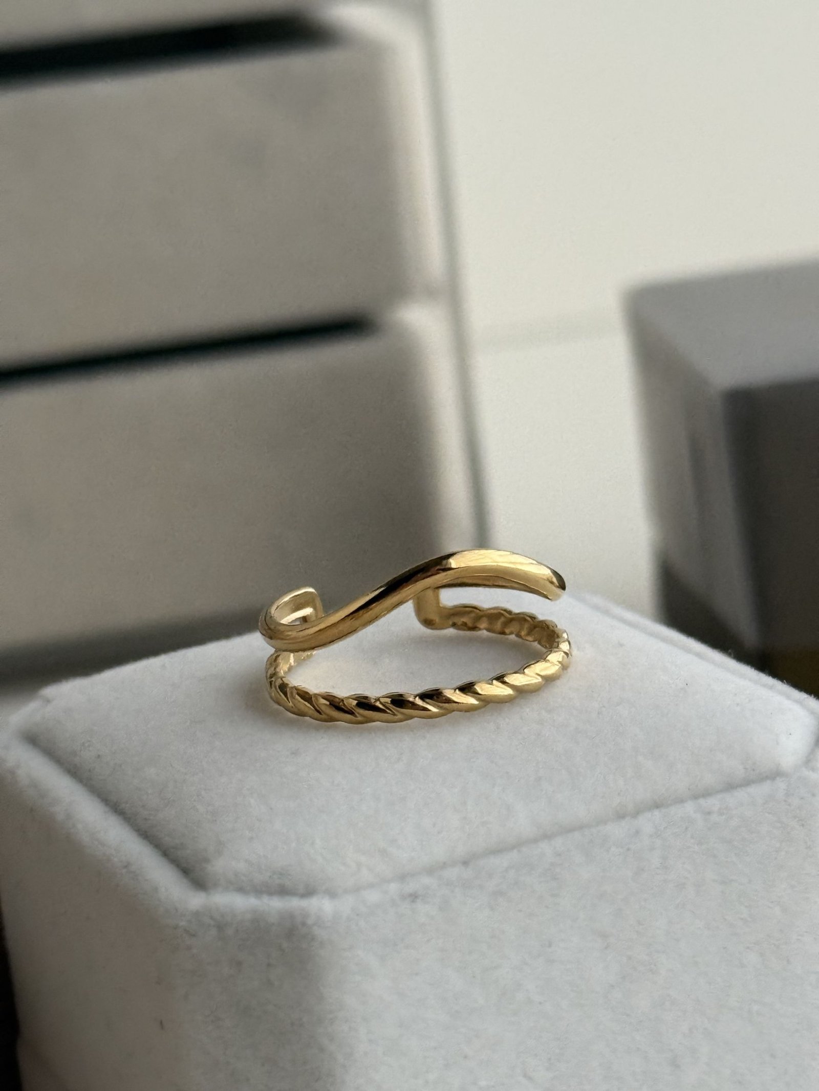 Interwoven Rope Open Ring