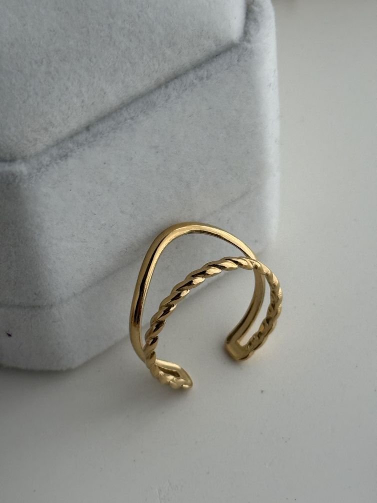 Interwoven Rope Open Ring