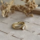 Aurelia Pavé Solitaire Ring