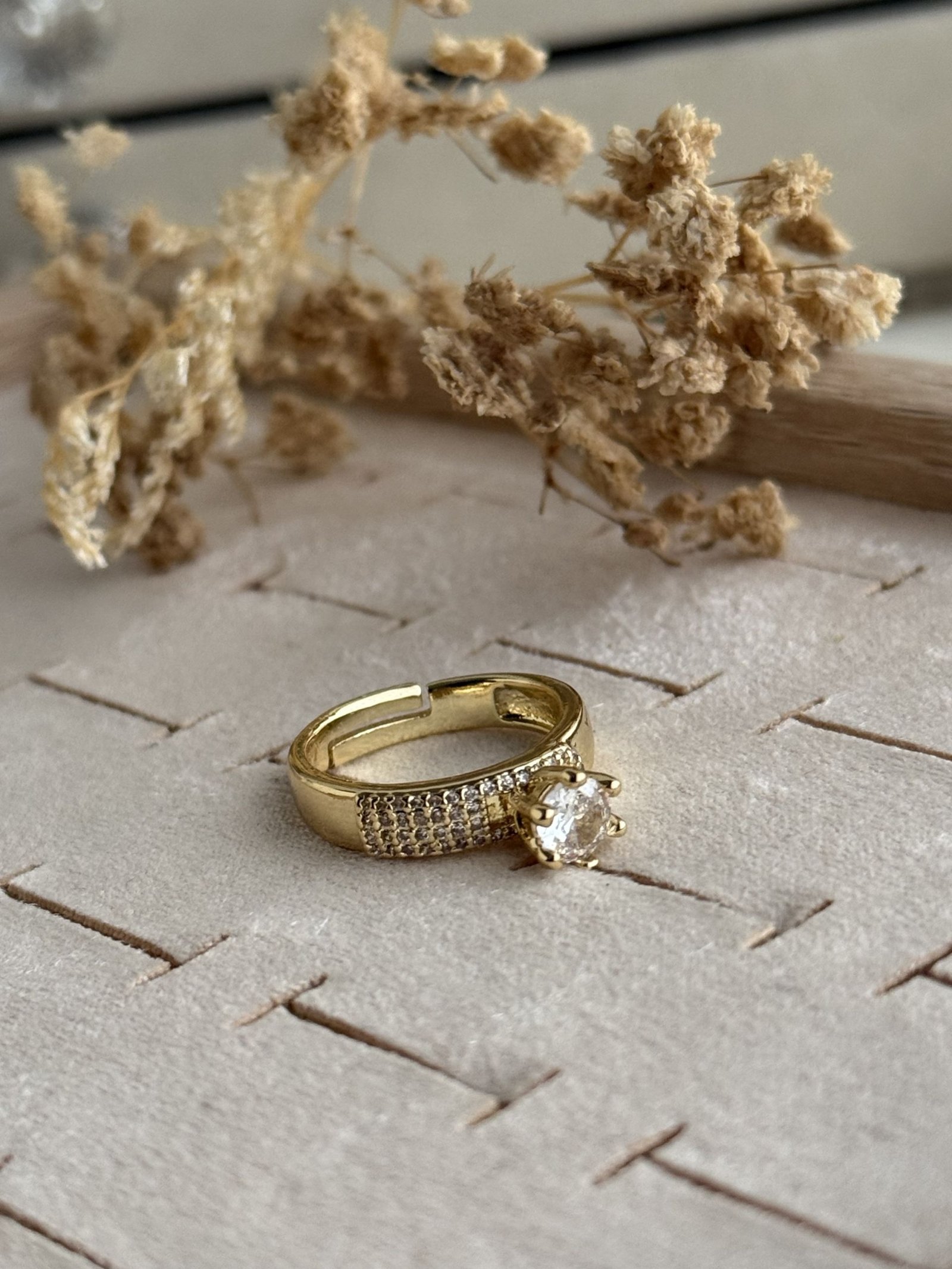 Aurelia Pavé Solitaire Ring