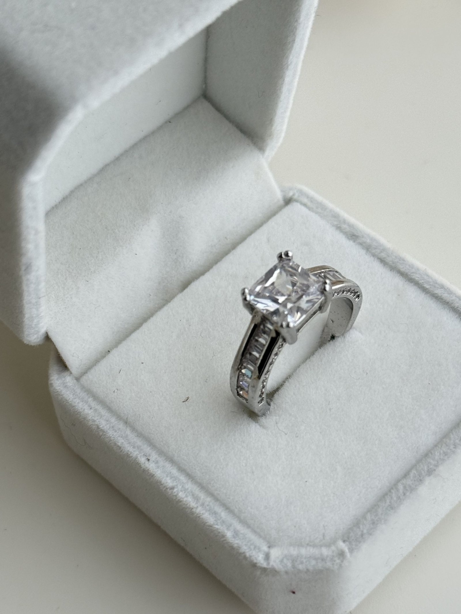 Celestia Square Solitaire Ring