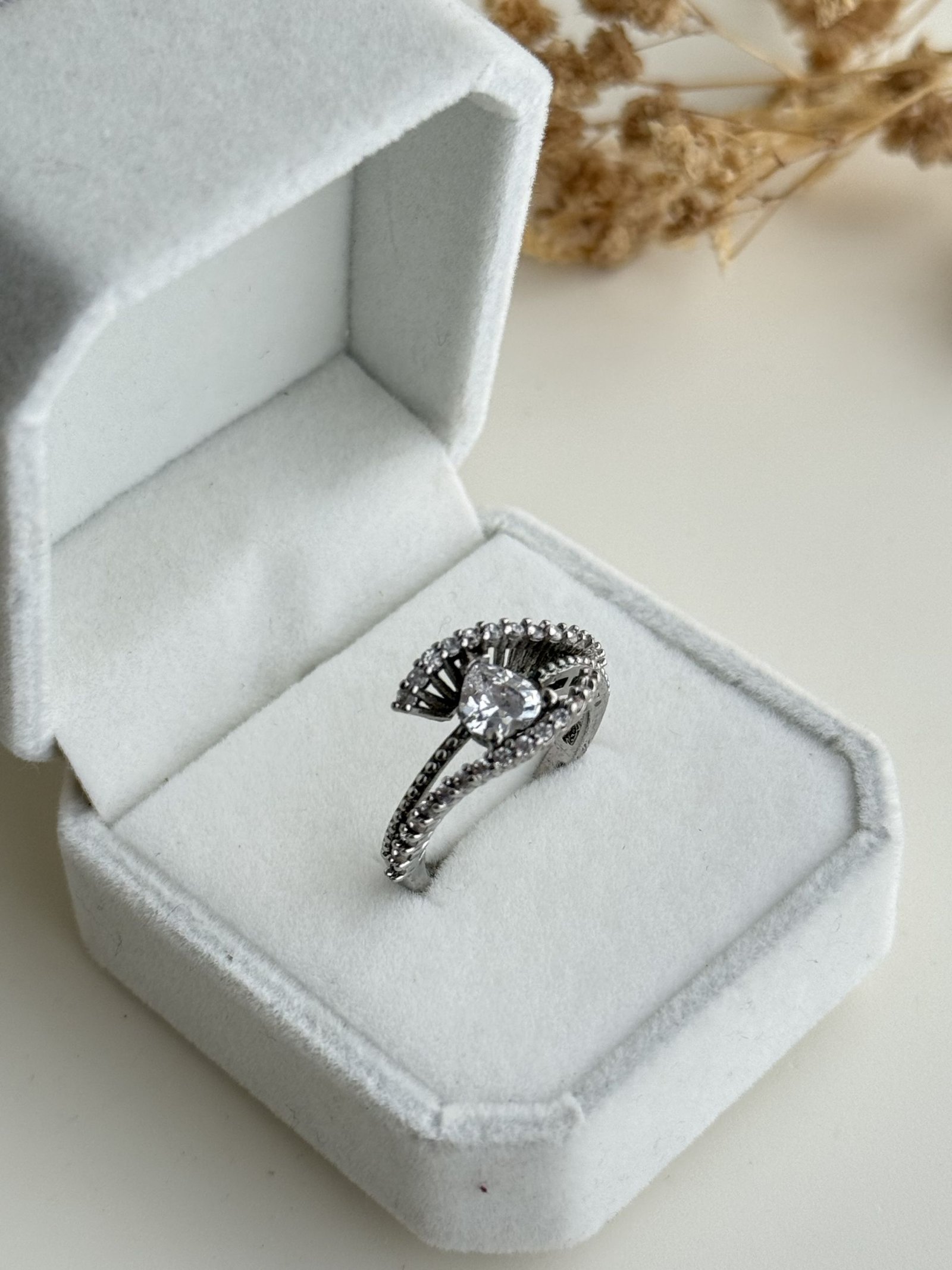 Celestia Swirl Halo Ring