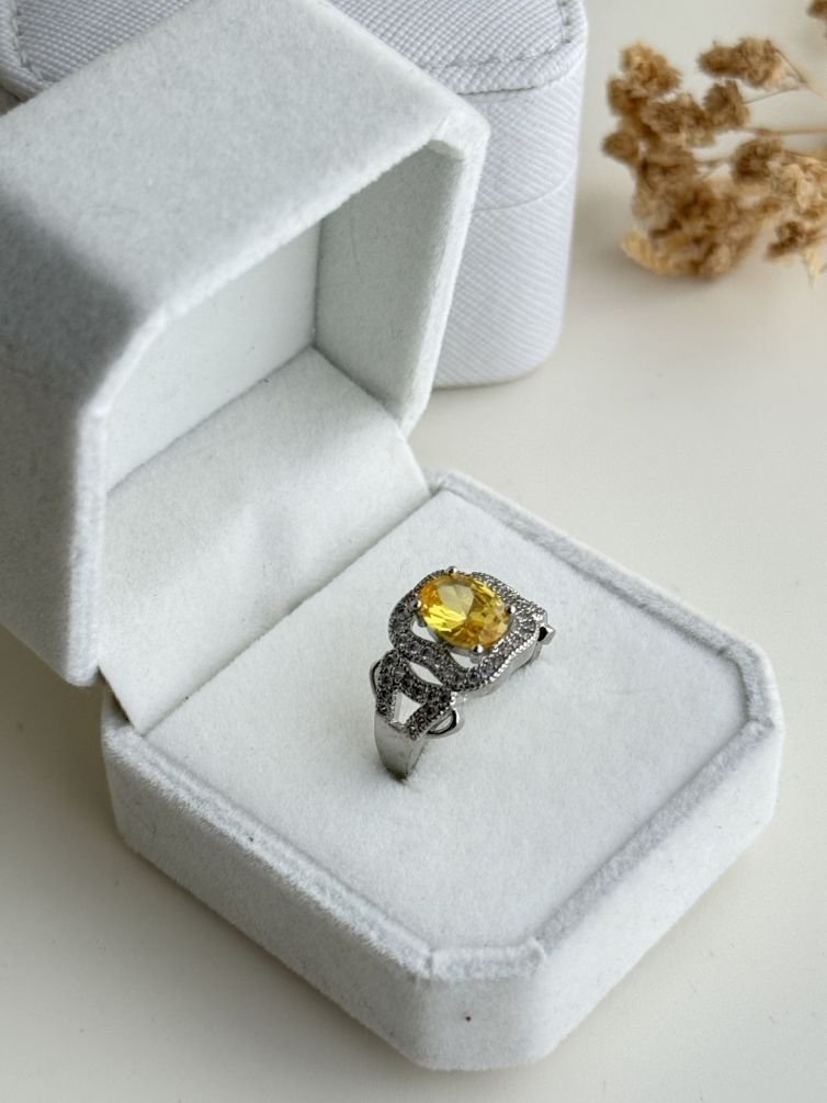 Aurelia Citrine Halo Ring