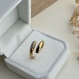 Luna Curve Pavé Adjustable Ring