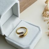 Luna Curve Pavé Adjustable Ring