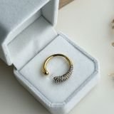 Radiant Curve Pavé Adjustable Ring