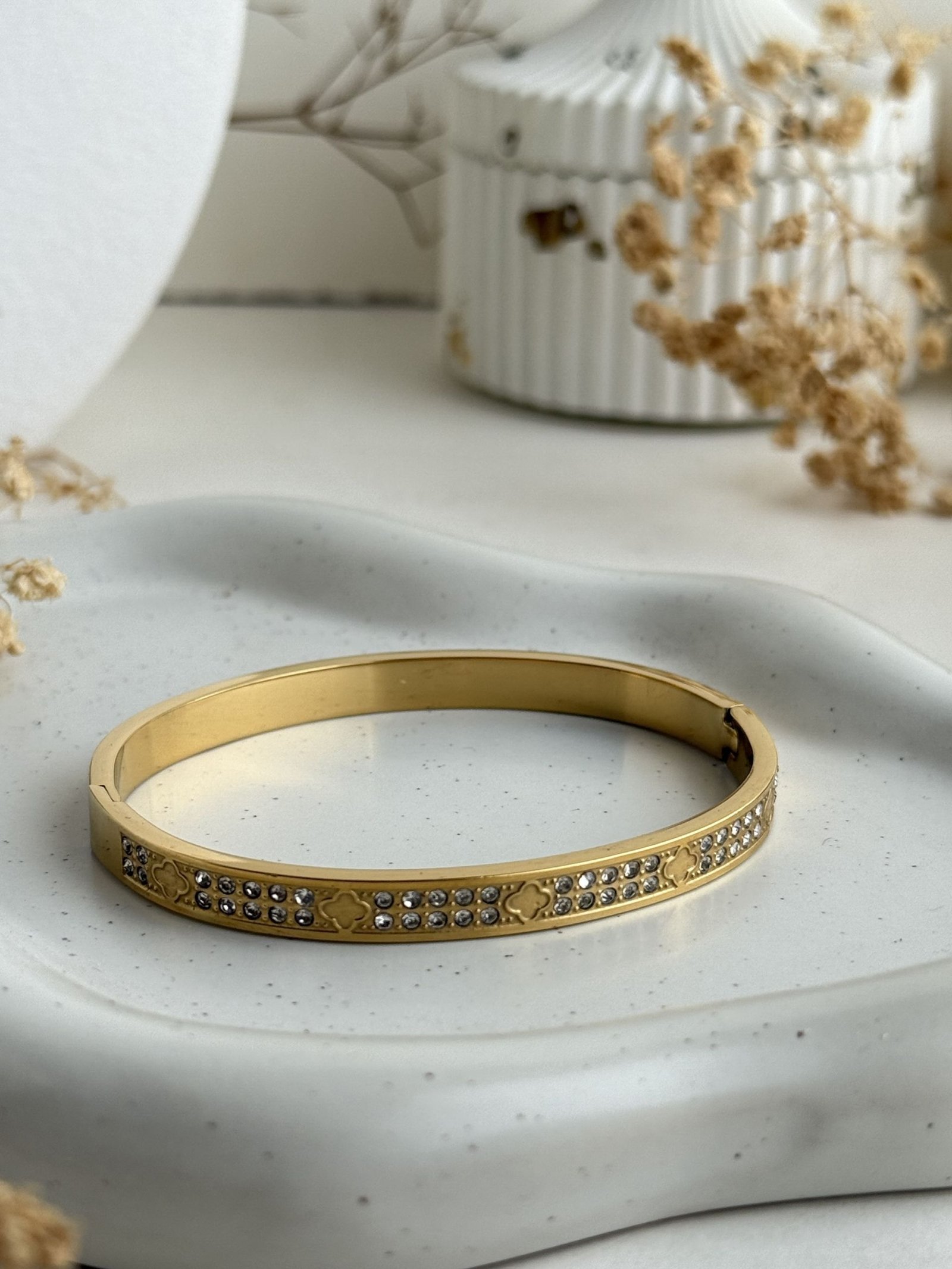 Fleur Pavé Motif Cuff