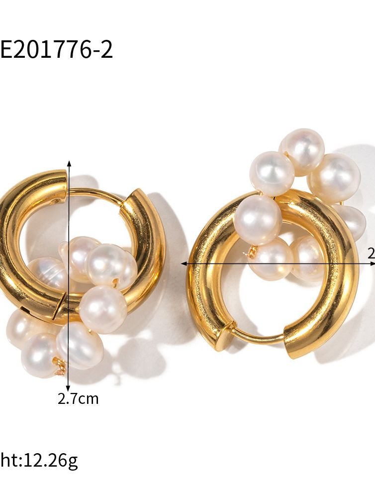 Celestine Pearl Hoop Earrings