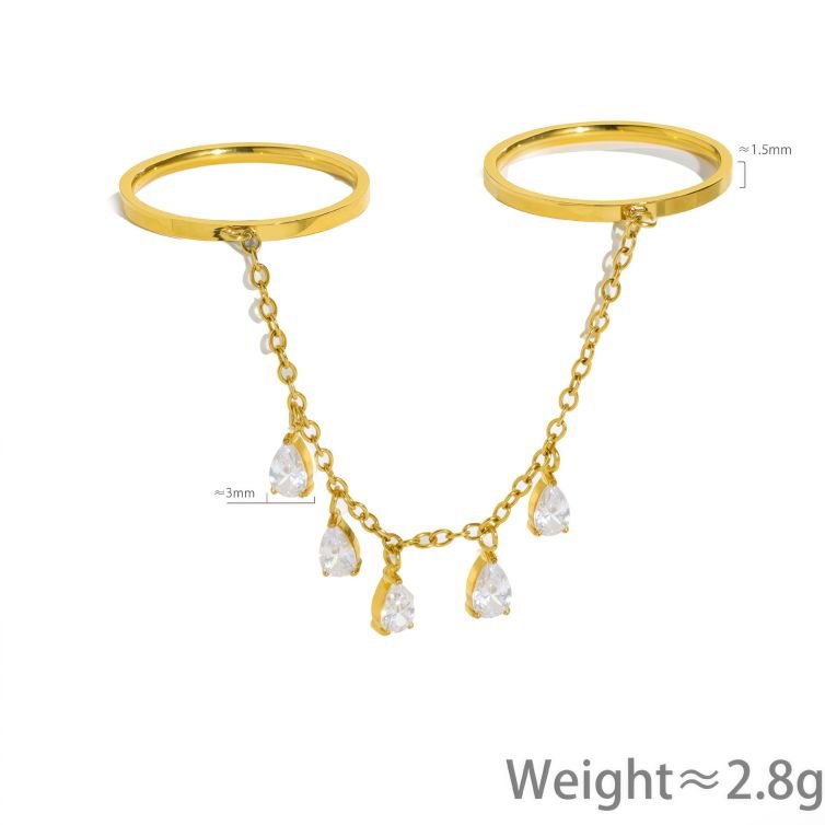 Elara Chain Crystal Ring