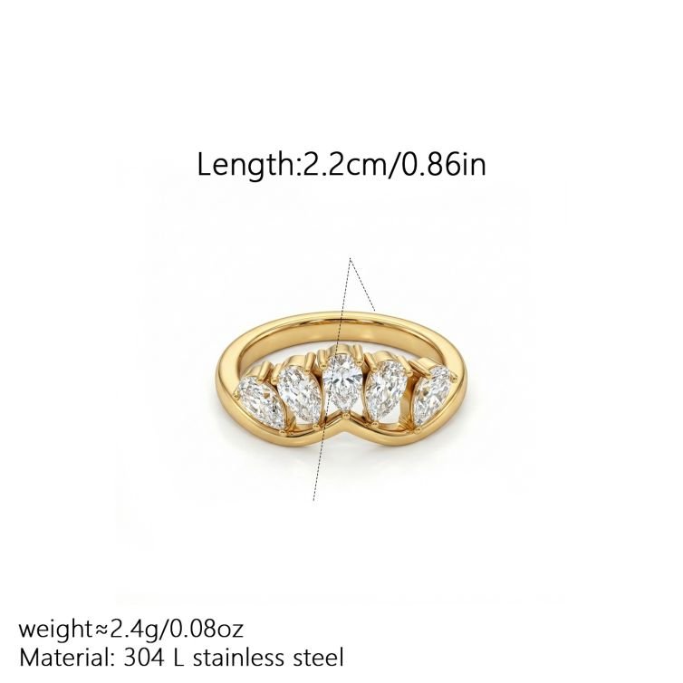 Serene Arc Crystal Ring