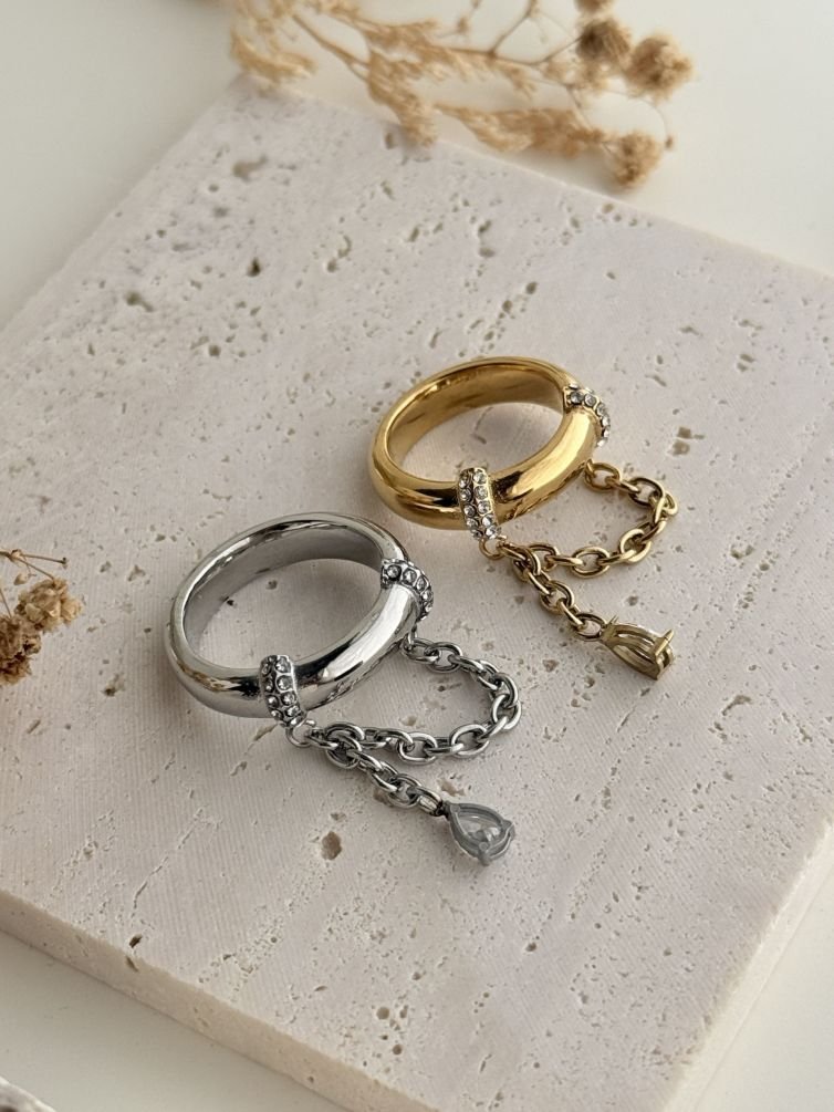 Celestine Chain Ring