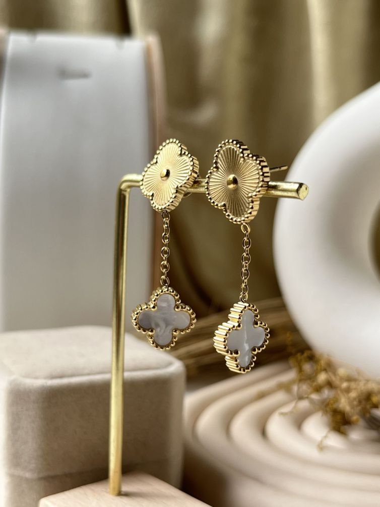 Soleil Clover Chain Earrings