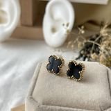 Noir Clover Stud Earrings