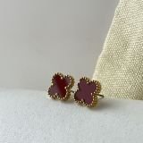 Noir Clover Stud Earrings