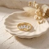 Serene Arc Crystal Ring