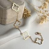Aurelle Clover Chain Bracelet – Gold
